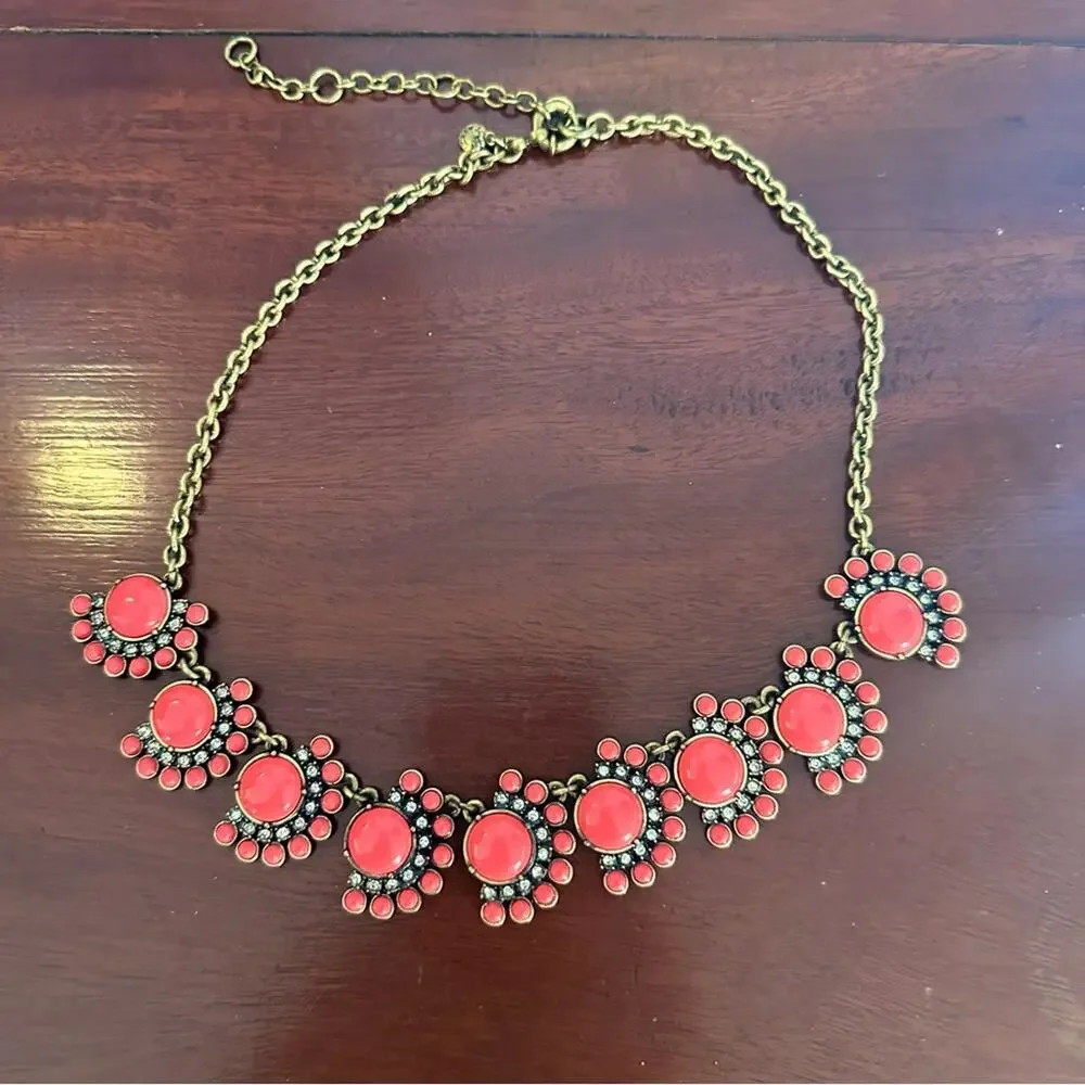 J Crew coral necklace Western Southwestern Coastal Cowgirl Costume Jewelry